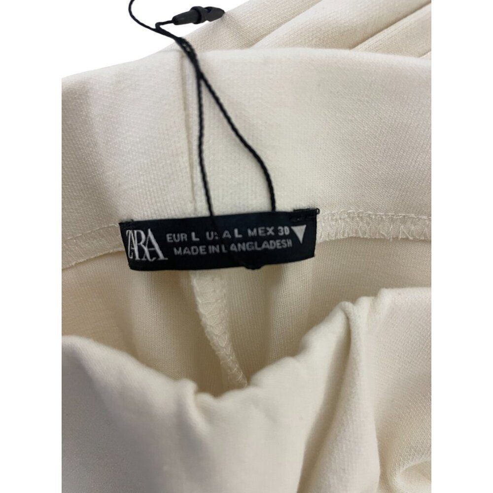 Zara Women Dress Pants L off White Wide Leg Interlock Knit Trousers 3641/860 NWT - Picture 6 of 14
